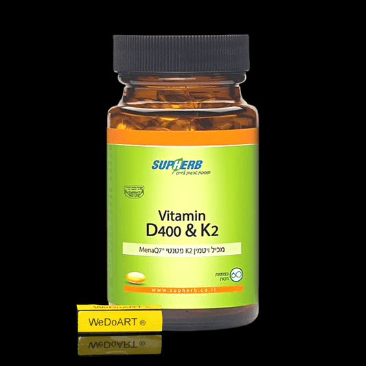 Vitamin D-400 & K2 SupHerb 60 Soft Capsules - WEDOART-IL